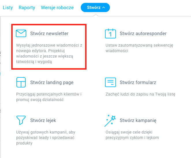 Jak stworzyć newsletter w GetResponse