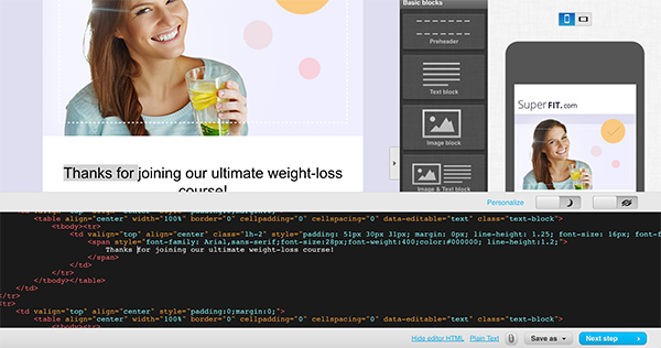 Adding dynamic content code in GetResponse