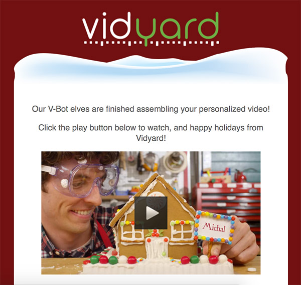 Personalized email video from Vidyard