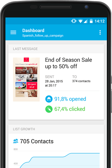 GetResponse mobile app.