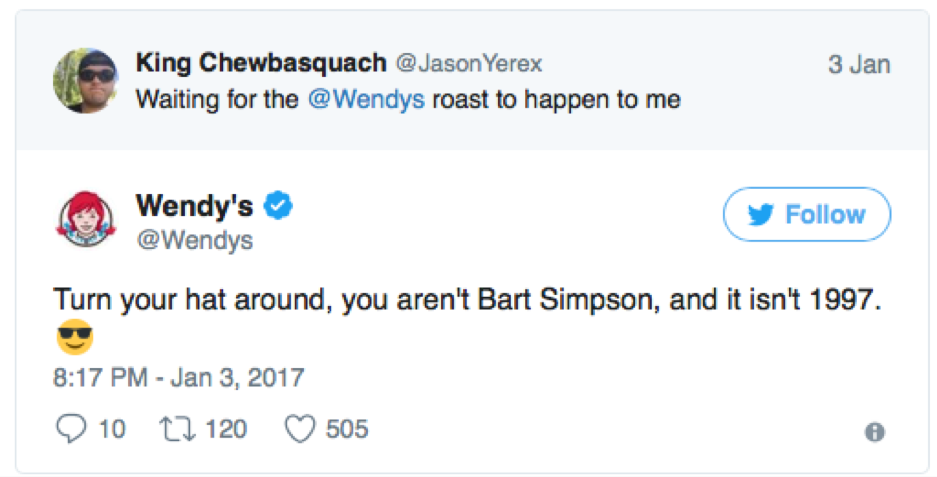 wendy's social media roast of 2017 2