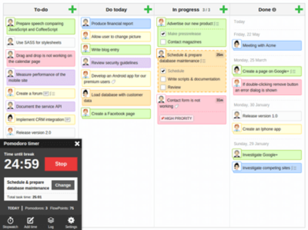 Productivity apps – KanbanFlow
