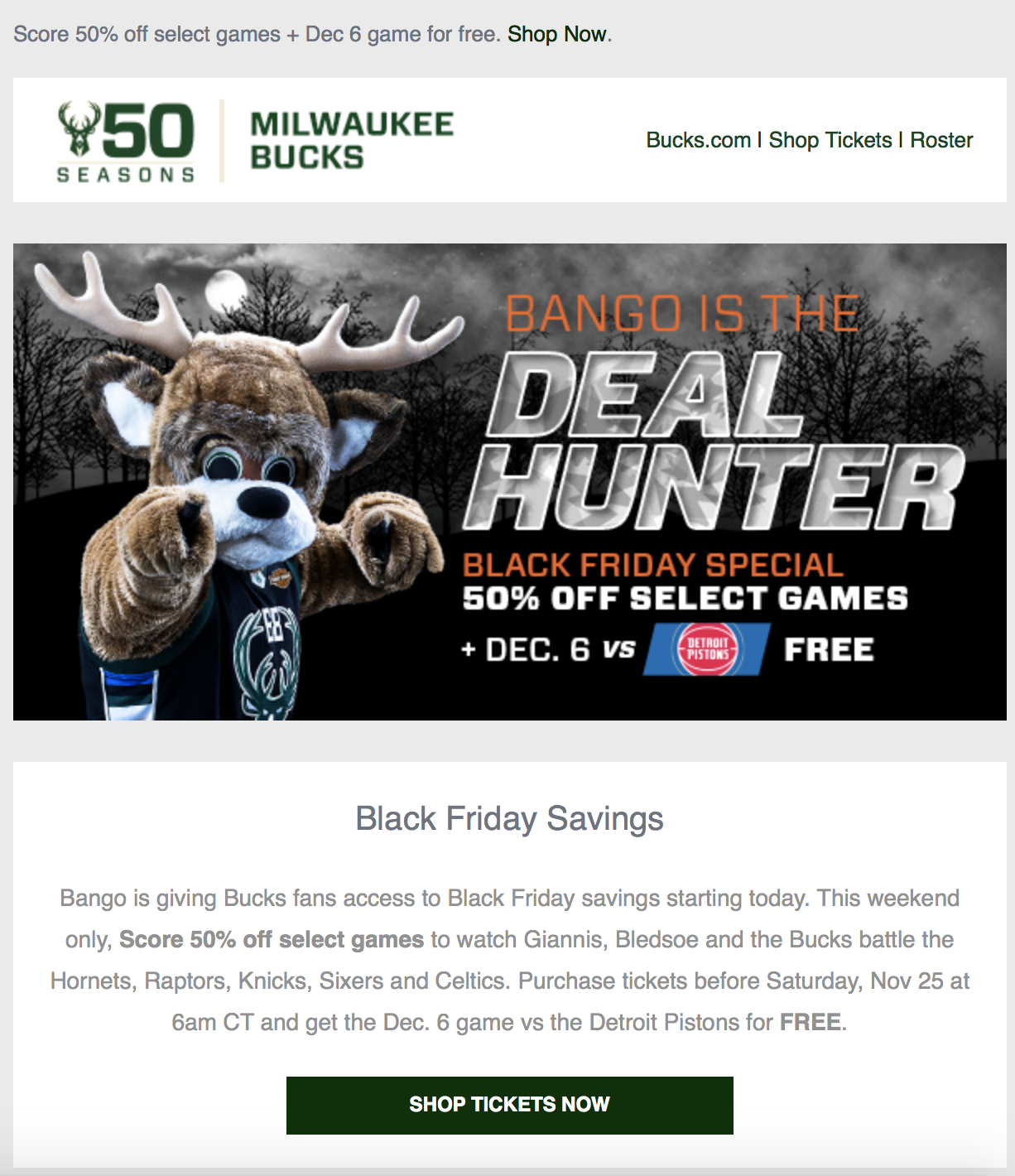 Black Friday deal from Milwaukee Bucks