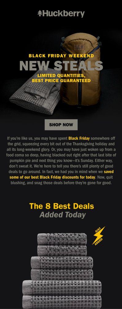 Black Friday Steals Huckberry