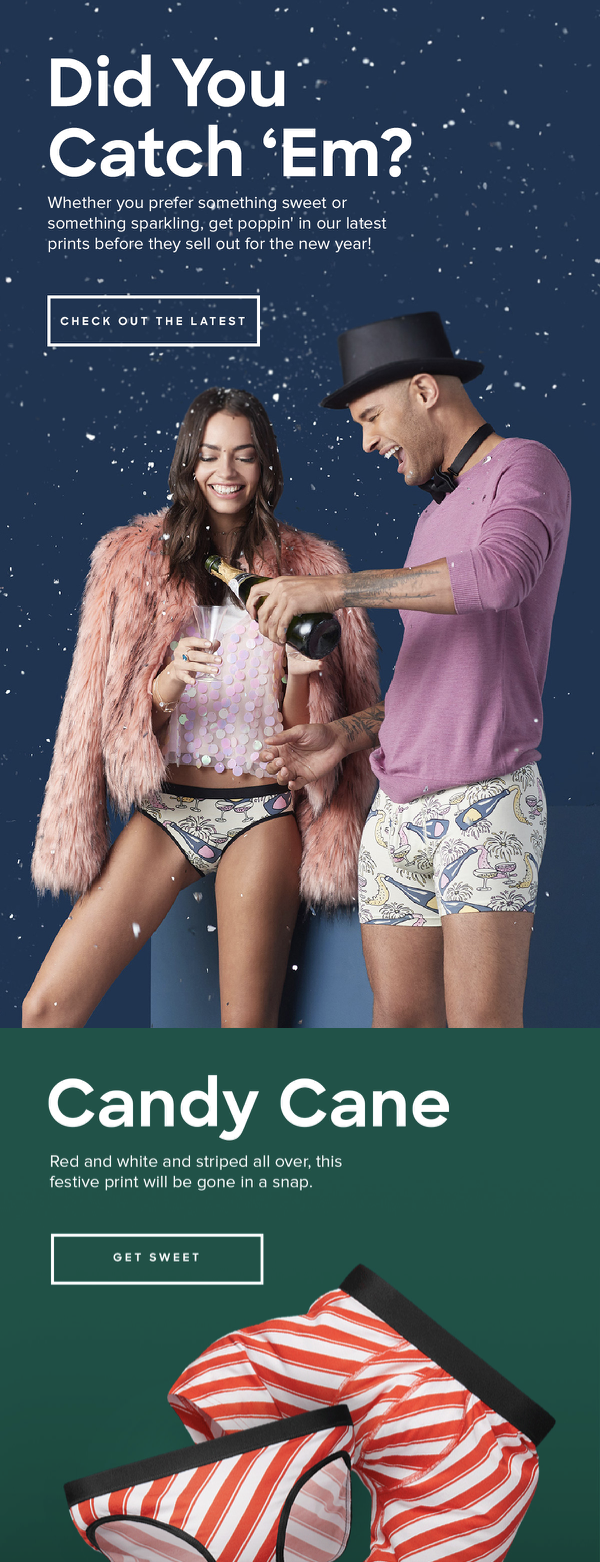 Creative CTA copy in MeUndies newsletter