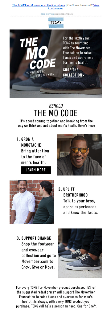 Mo Code Toms Movember Email