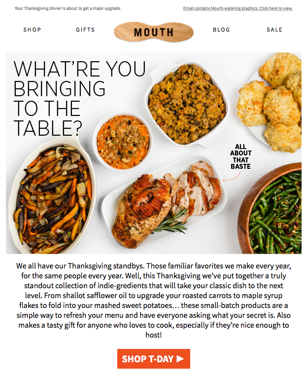 Thanksgiving newsletter from Mouth