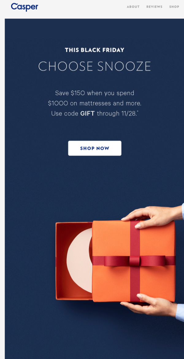 Casper's Black Friday email