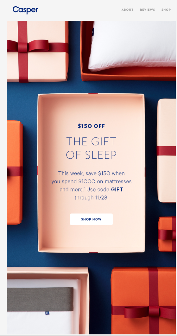 casper's black friday email campaign