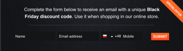 getresponse black friday signup form template