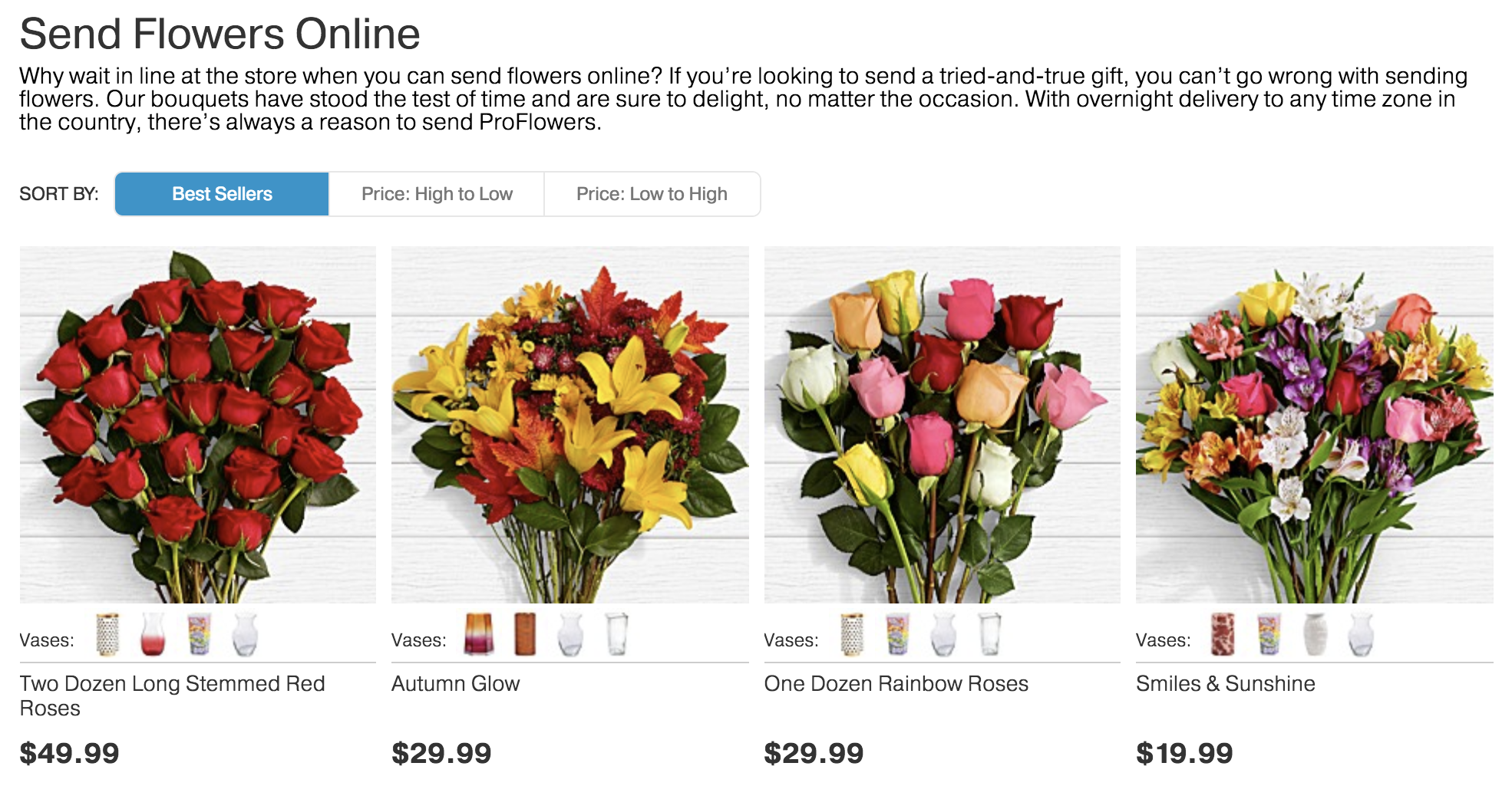 ProFlowers best sellers