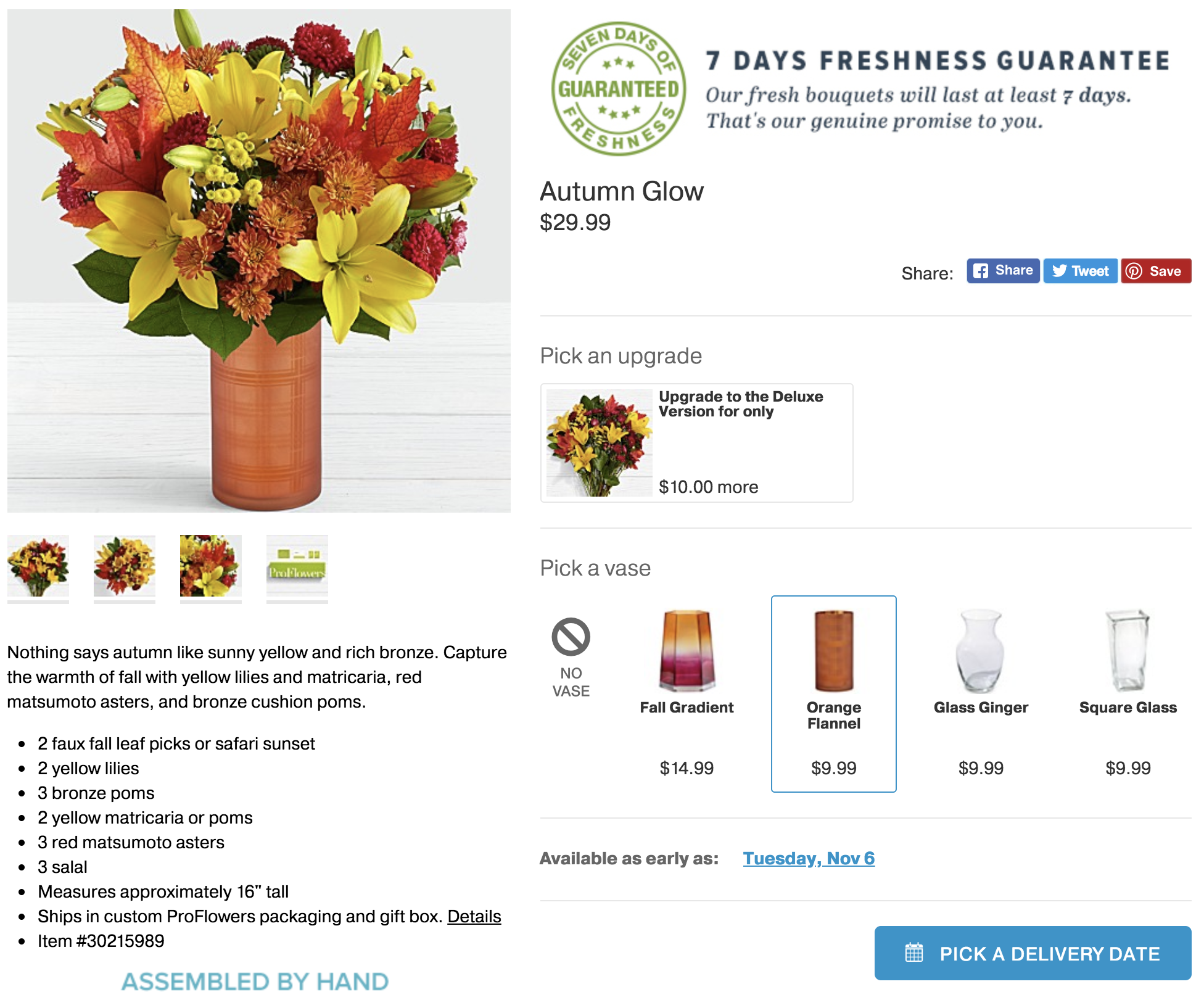 ProFlowers upsell and cross-sell