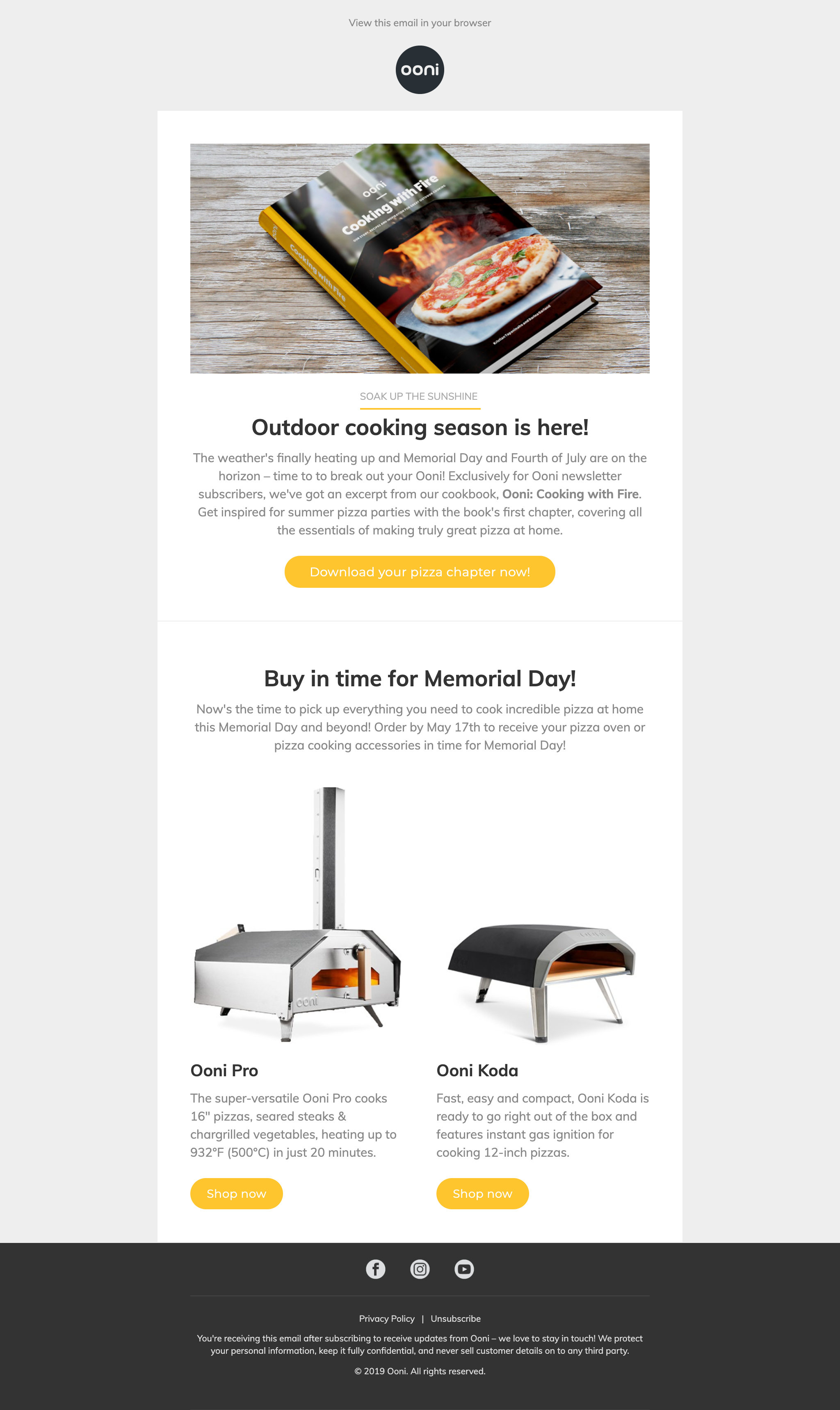 Ooni content and product email