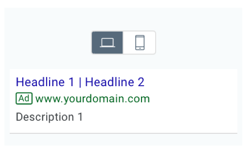 Google Ad preview on desktop.