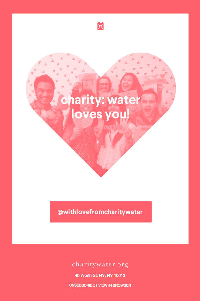 Valentine's Day ecard from a non-profit organization.