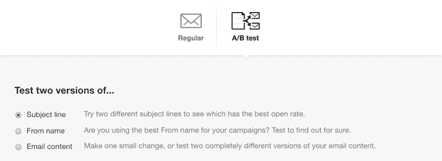 A/B testing the subject line.