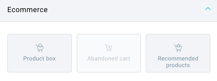 Abandoned cart block in the email creator.