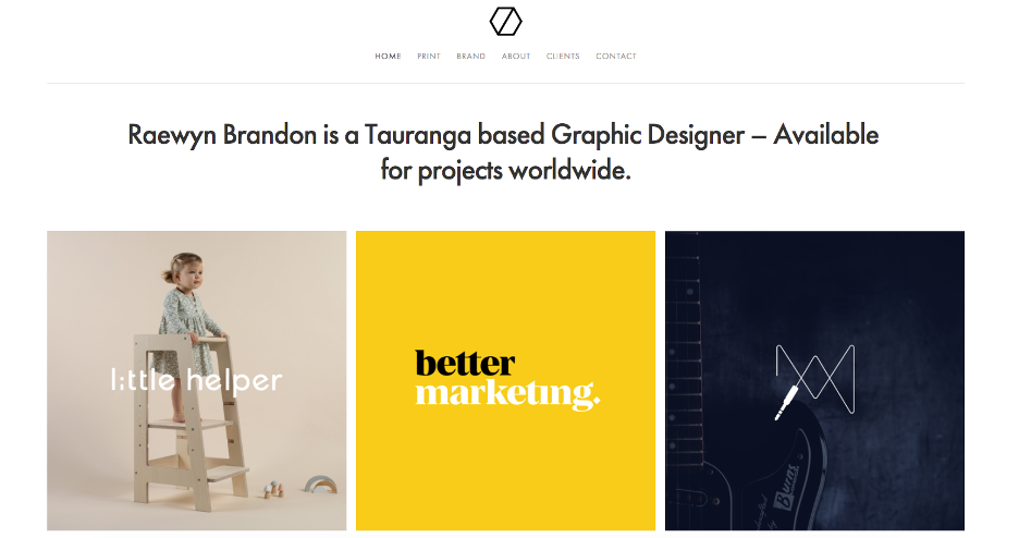 Online graphic design portfolio example.