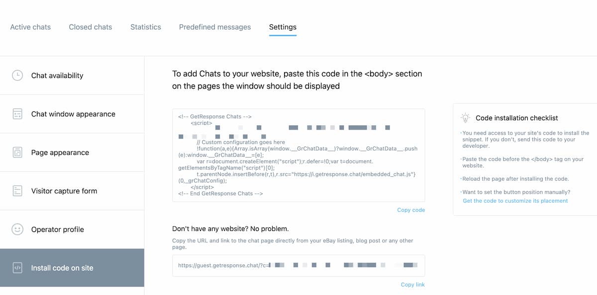 How to install GetResponse Chats on your website.