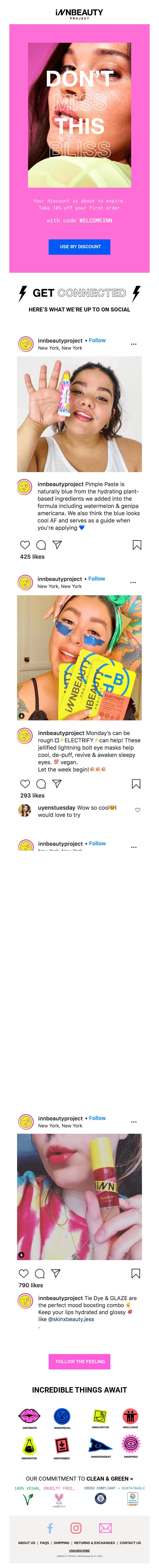 Rabatt Win Back Email von Innbeauty