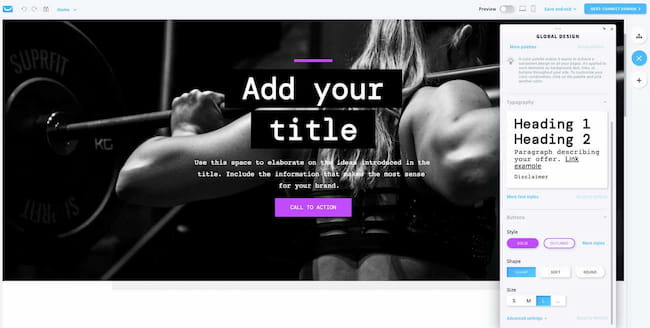 Add your content and customize the website templates to match your branding. Image: GetResponse Website Builder.