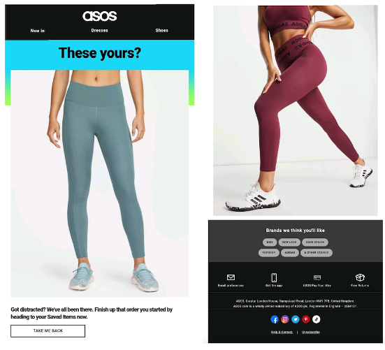 asos email carrito abandonado