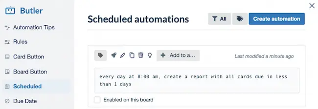 Trello Butler automation.