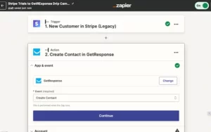 Connecting Stripe and GetResponse via Zapier