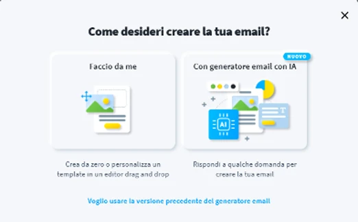 creazione email con getresponse