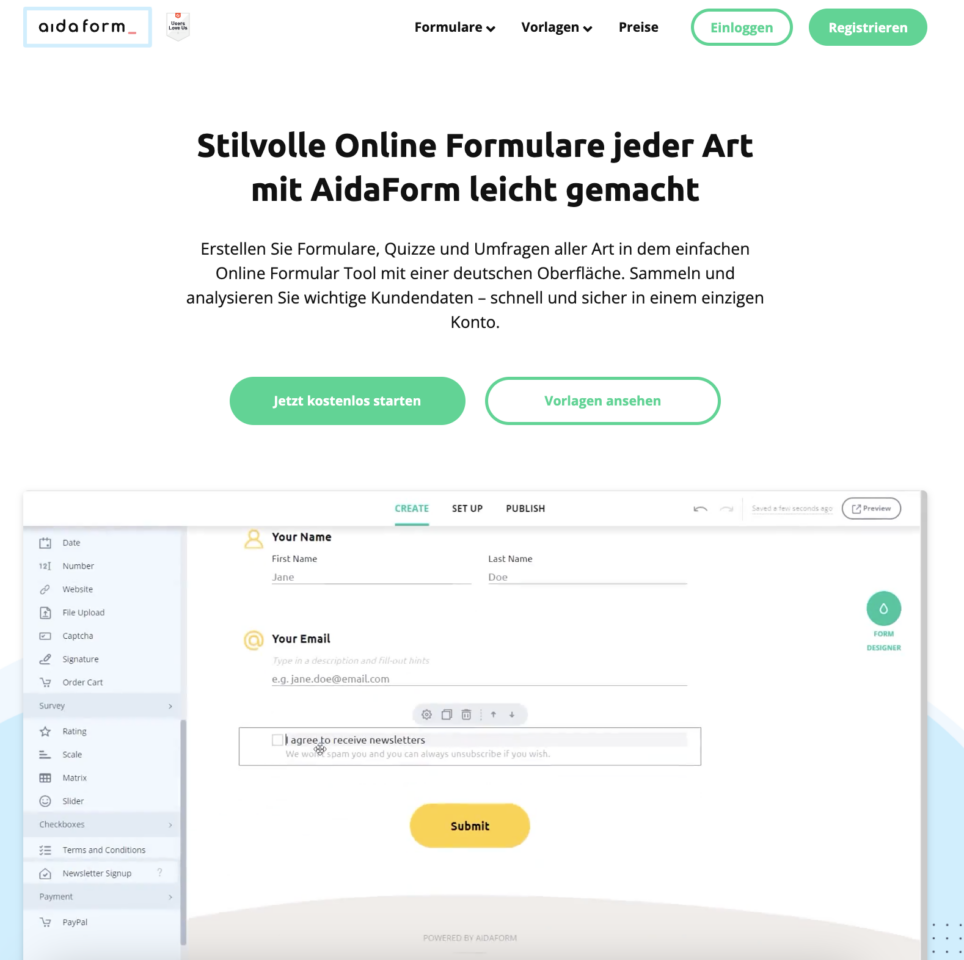 Online Formulare erstellen kostenlos 10 FormBuilder im Vergleich