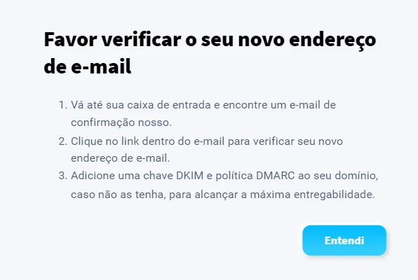 como finalizar a verificação do endereço de email na getresponse