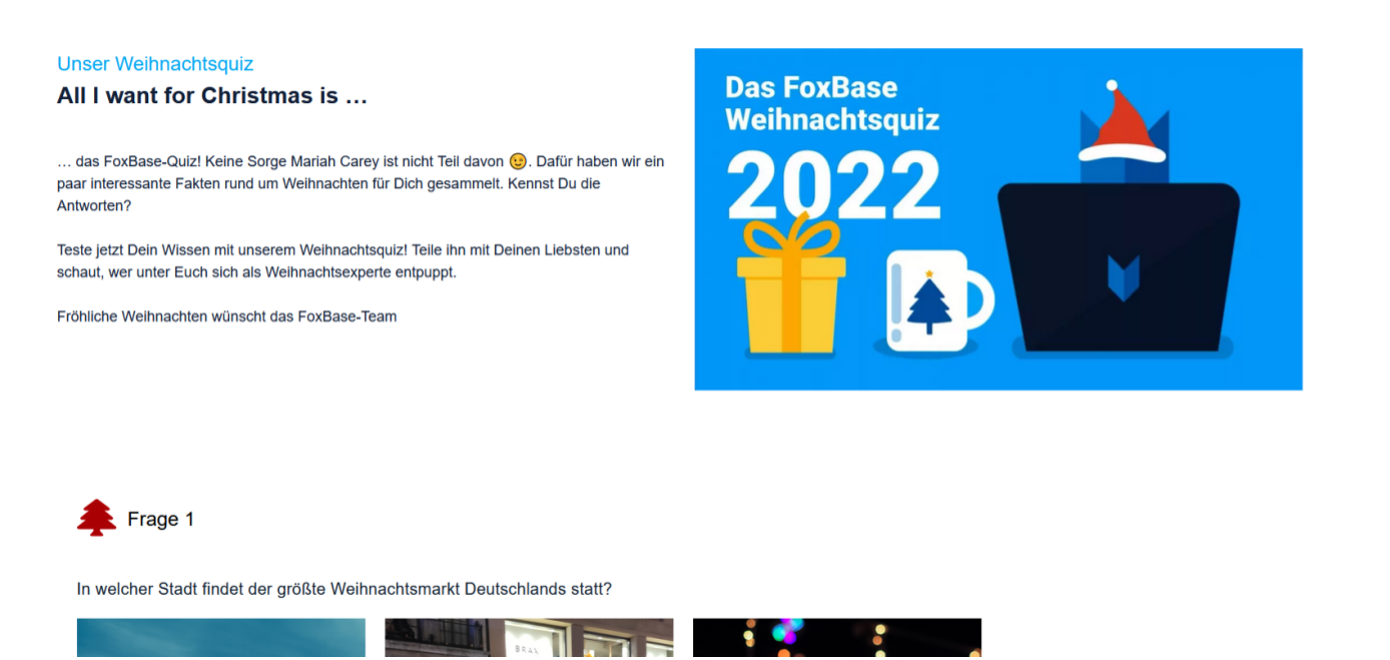 Weihnachtsquiz von Foxbase