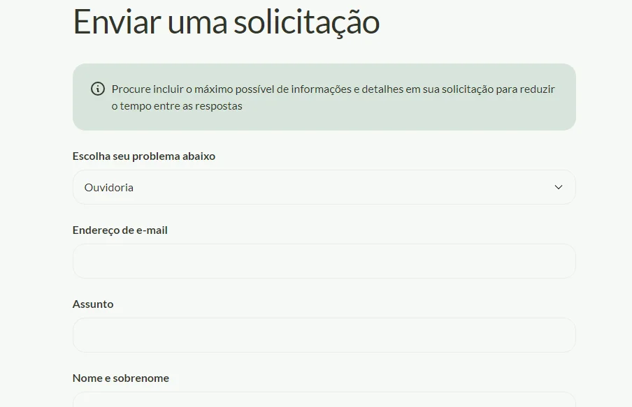 exemplo de formulário de contato da empresa nomad