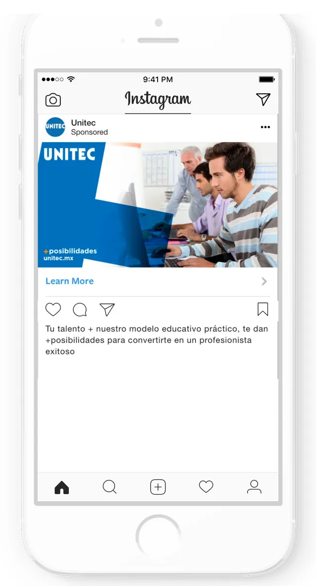 Unitec Instagram ad promoting services to grow email list with Instagram.