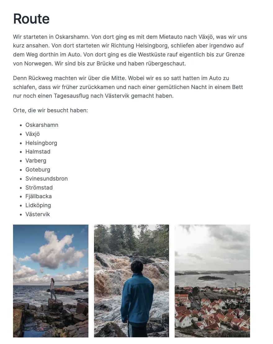 Beispiel von Reisefotos von Dani Leitners Blog, Quelle: https://www.planbvoyage.com/schweden-roadtrip-2019/