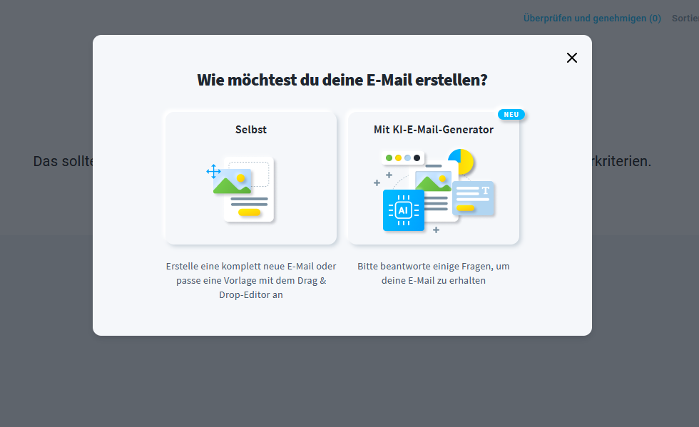 E-Mail-Erstellung-Optionen in GetResponse