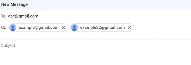 Using the CC field in Gmail to send an email to multiple recipients.