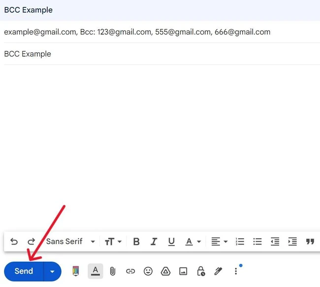 Sending an email to multiple recipients using the BCC field in Gmail.