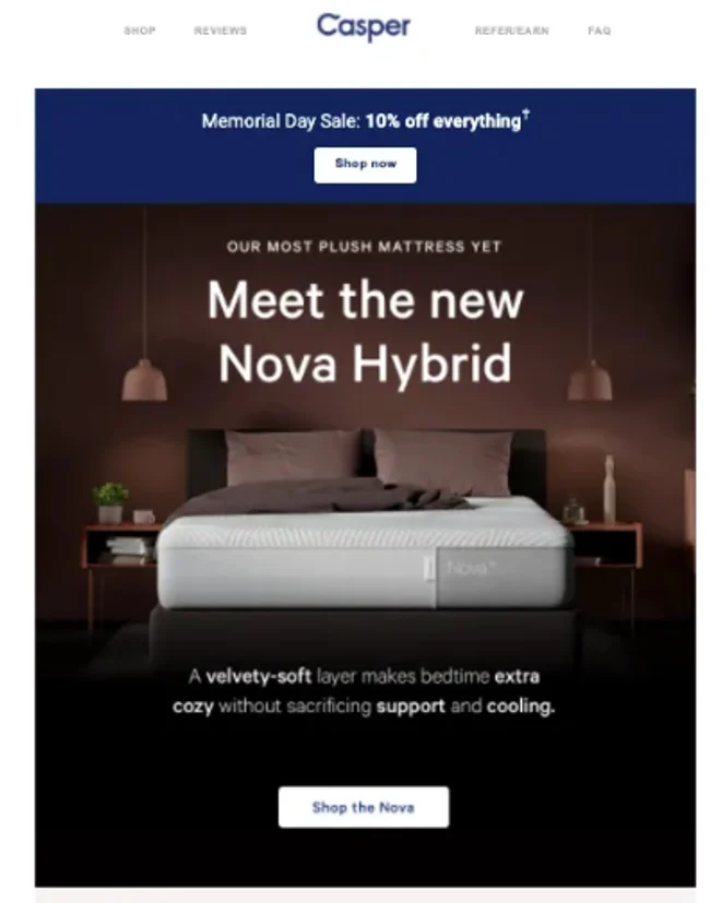 Casper Nova Hybrid Mattress Announcement