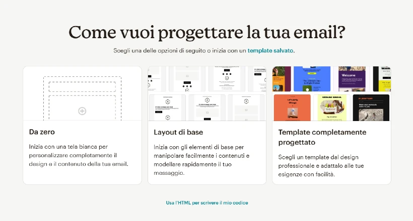 progettazione email con mailchimp