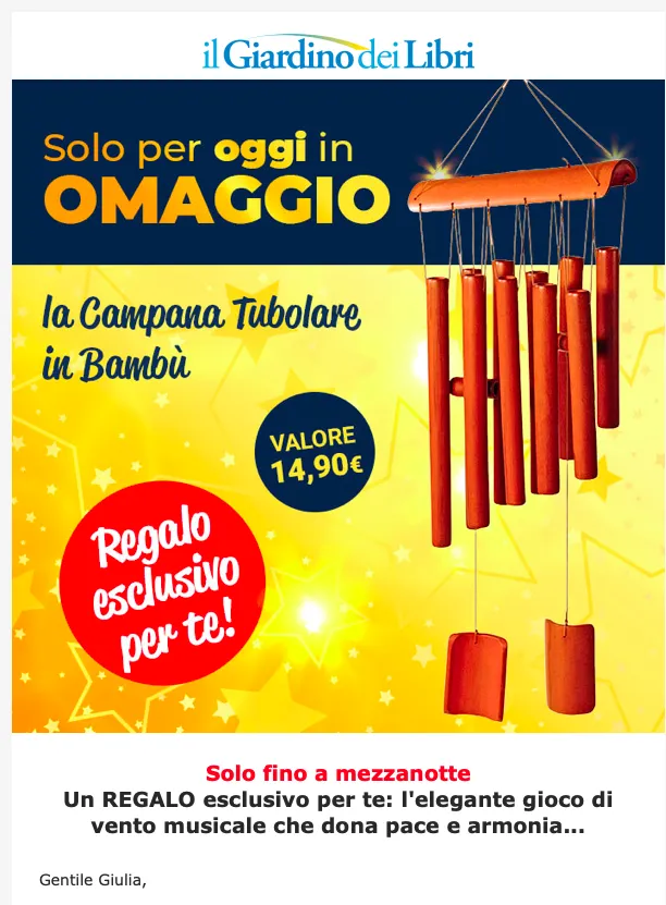 esempio newsletter promozionale giardino dei libri