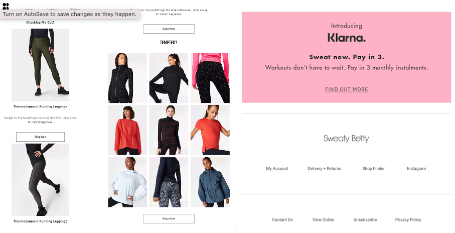 Well-designed abandoned cart email with clean layout, product images, and prominent call-to-action
