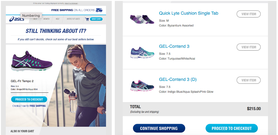 Abandoned cart email using curiosity-driven messaging to encourage opens and clicks
