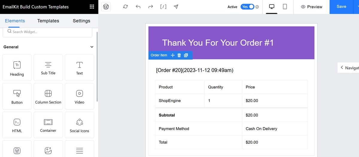 WooCommerce EmailKit customizer dashboard showing limited template selection with one free option and five premium templates