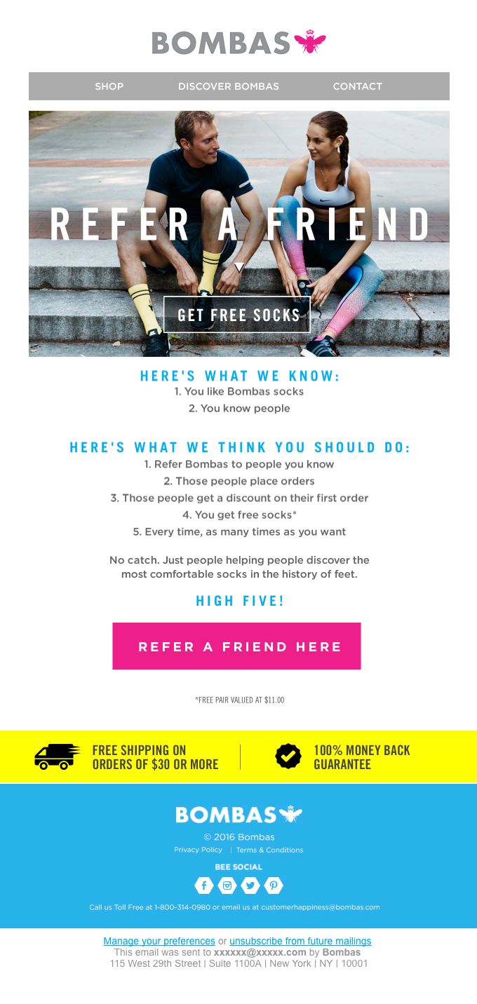 Referral program invitation email with clear incentives and CTA