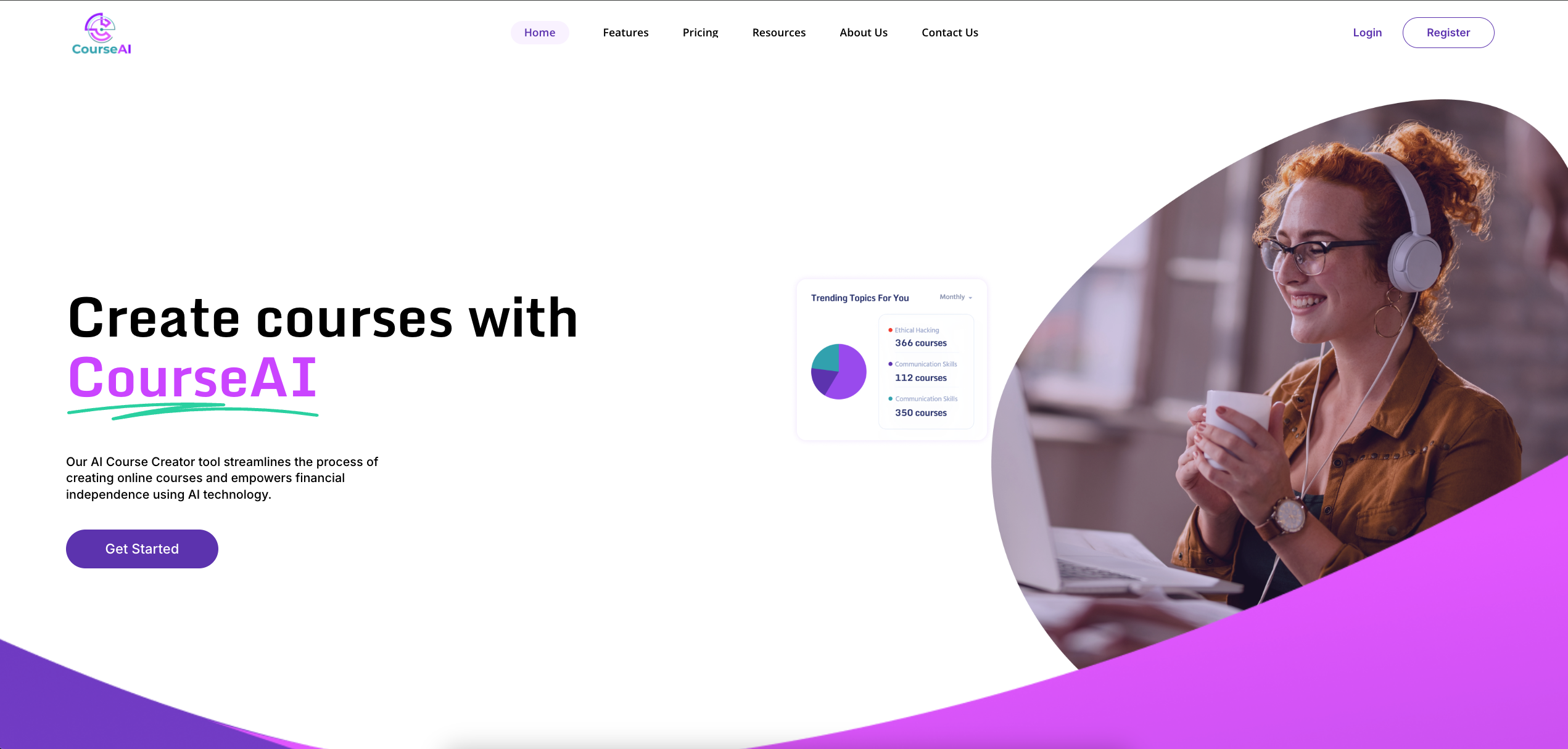 Course AI, A course creation platform to create, host and promote courses.