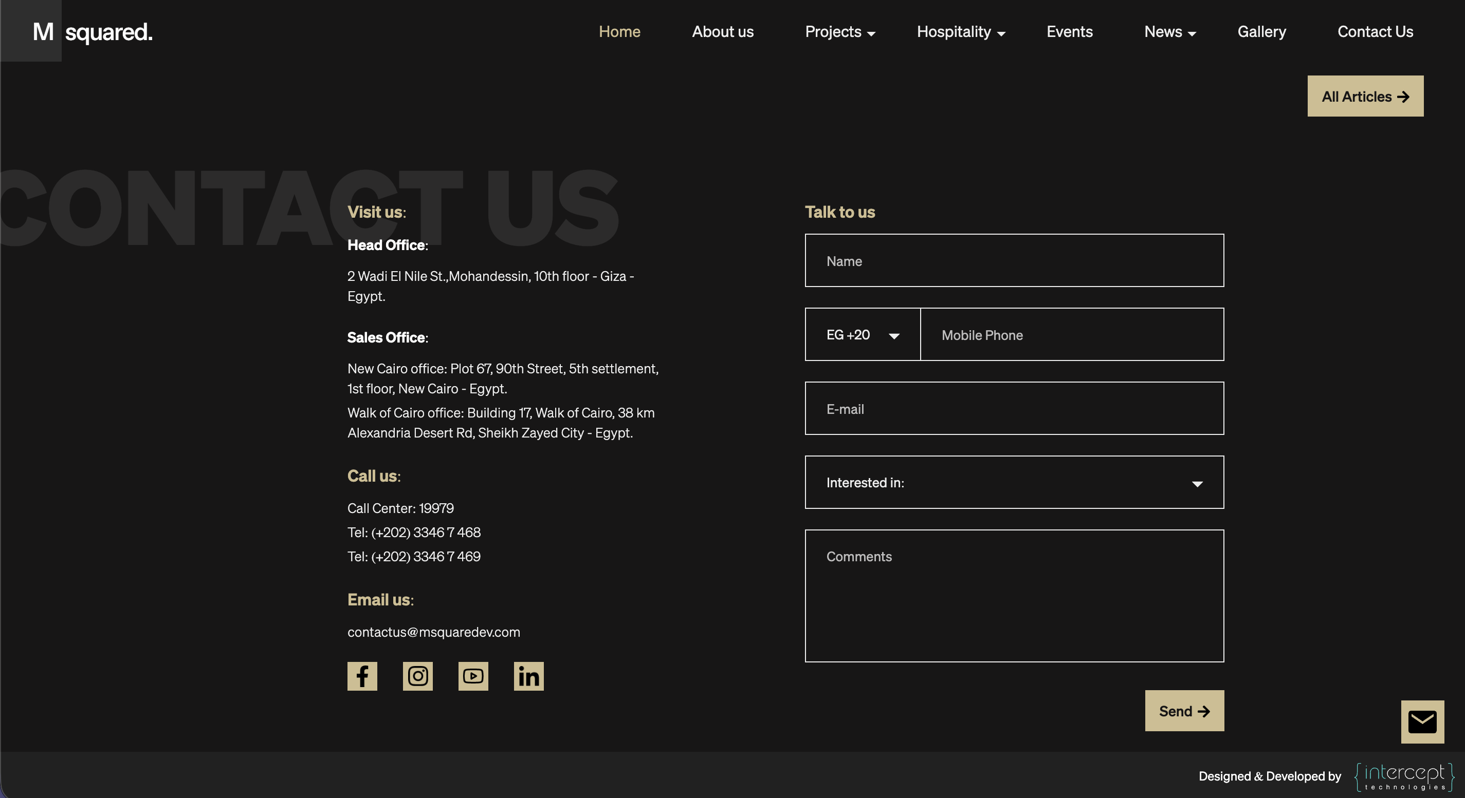 Msquared dev contact form