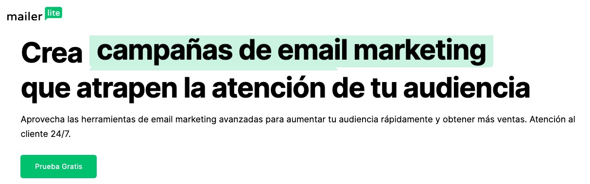 servicio de newsletters de MailerLite
