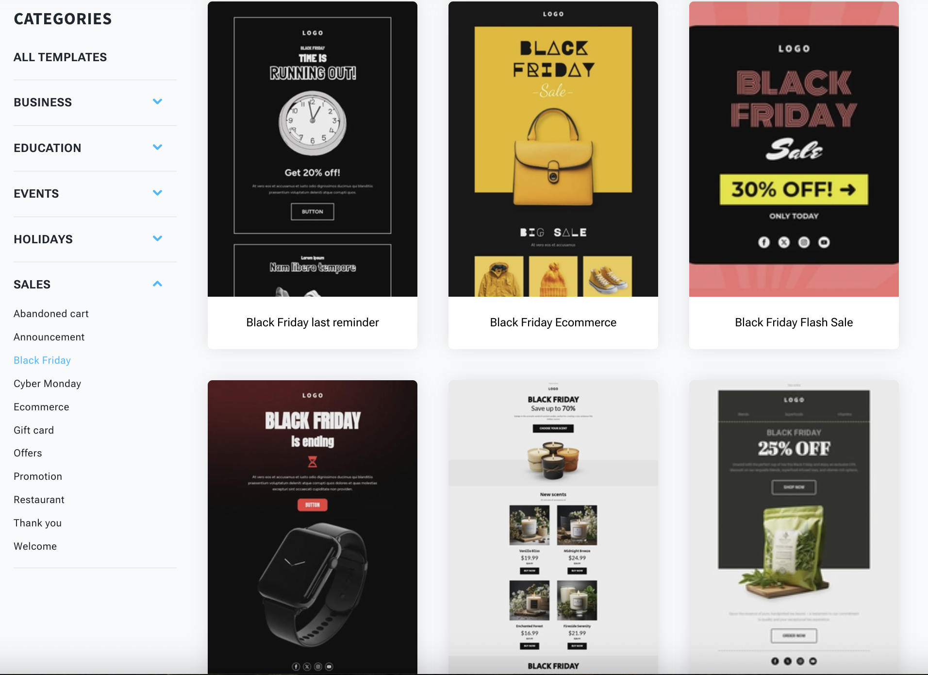 Modèles d'e-mails gratuits de GetResponse