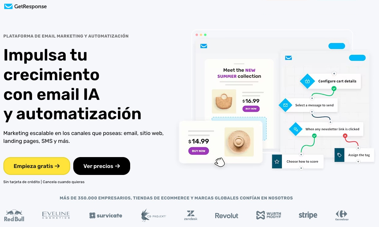 Plataforma de email marketing gratis GetResponse